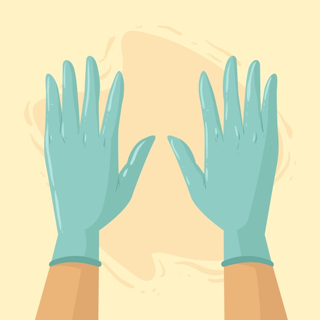 Free Vector illustration of blue protective gloves