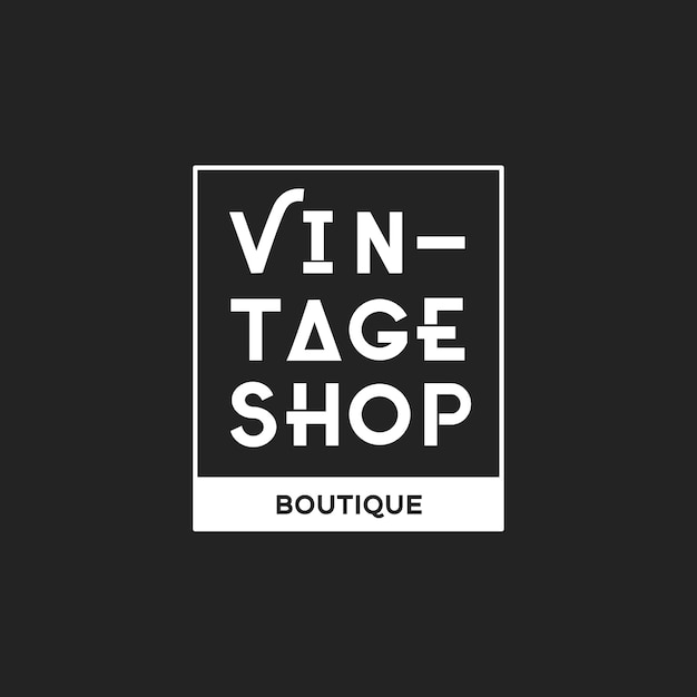 Illustration of boutique shop logo stamp banner