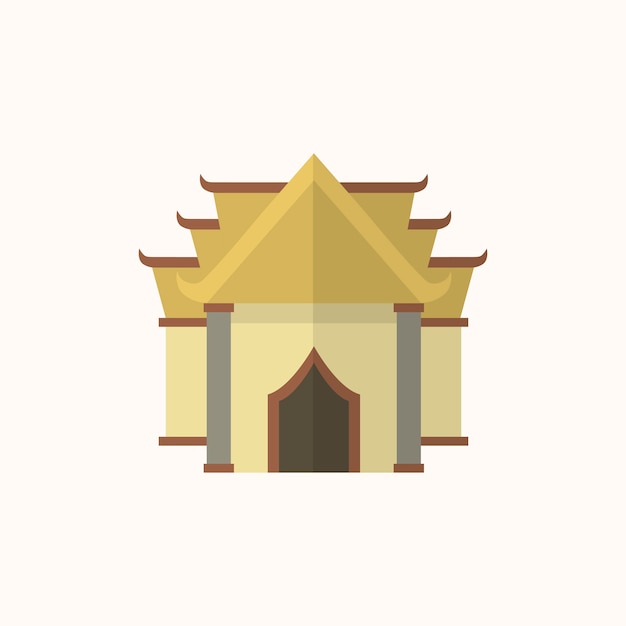 Free vector illustration of a buddhist temple