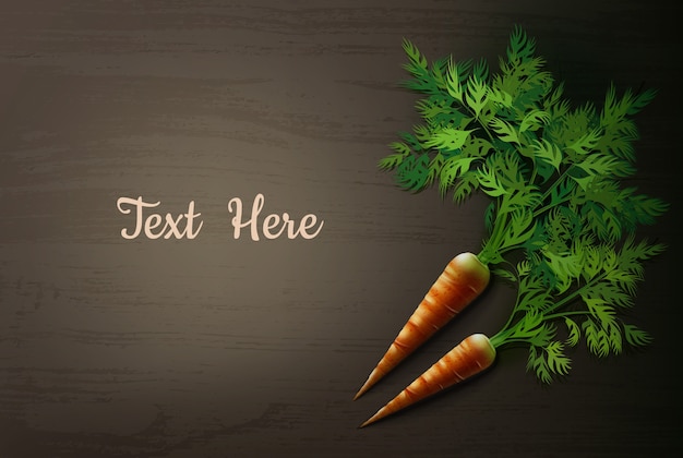 Free Vector illustration of carrot on wooden table