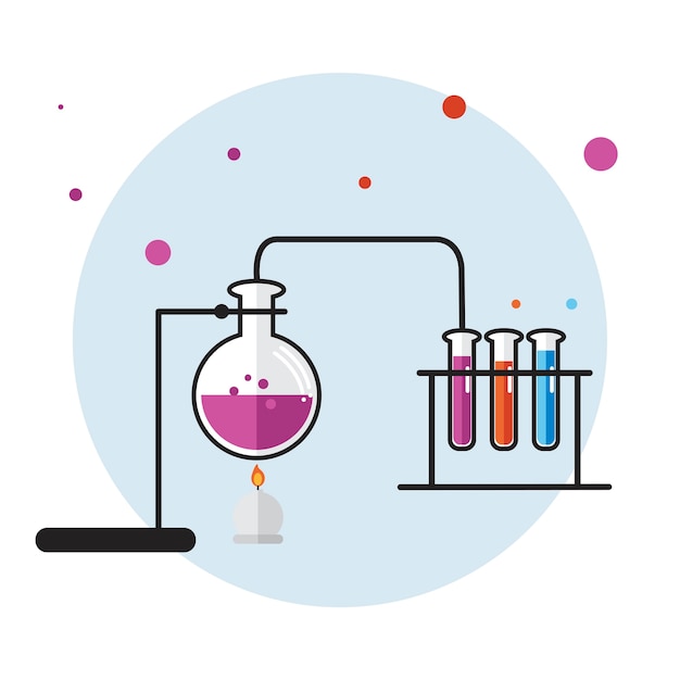 Free Vector illustration of chemistry laboratory instruments set