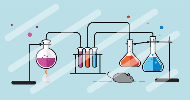 Free Vector illustration of chemistry laboratory instruments set