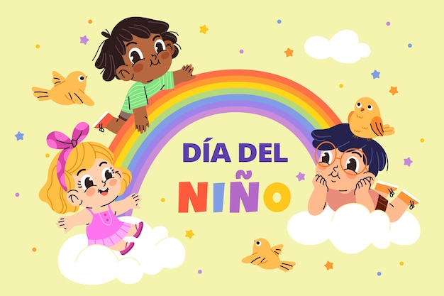 Illustration for childrens day celebration in spanish