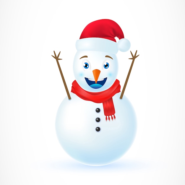 Free Vector illustration of christmas snowman 