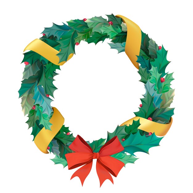 Illustration of Christmas wreath icon