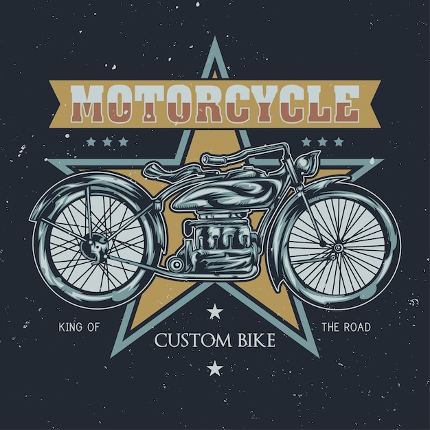 Free Vector illustration of classic motorcycle