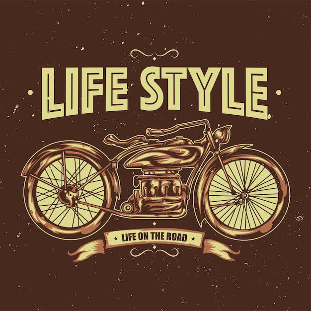 Free Vector illustration of classic motorcycle