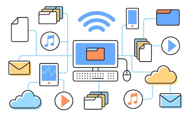 Illustration of cloud storage