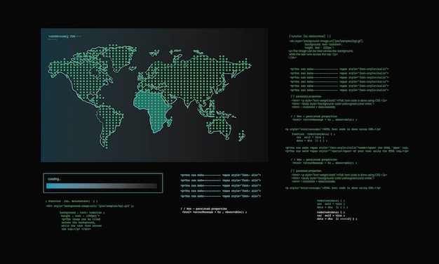 Illustration of computer hacking code