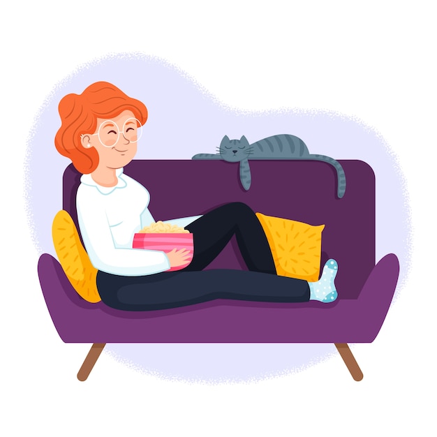 Free Vector illustration concept with person relaxing