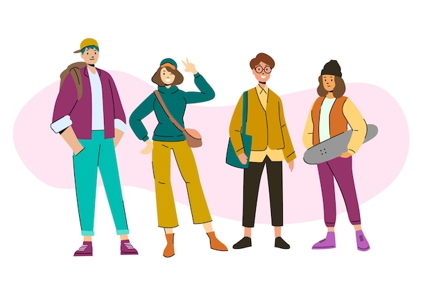 Free Vector illustration concept with young people