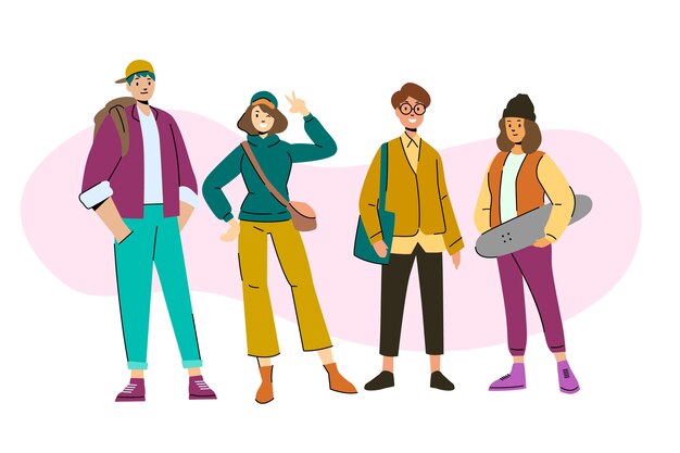 Illustration concept with young people