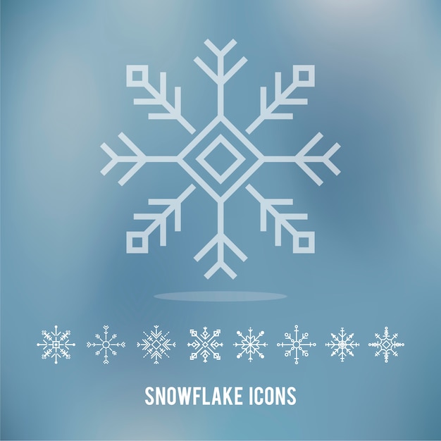 Free vector illustration of cute snowflake icons