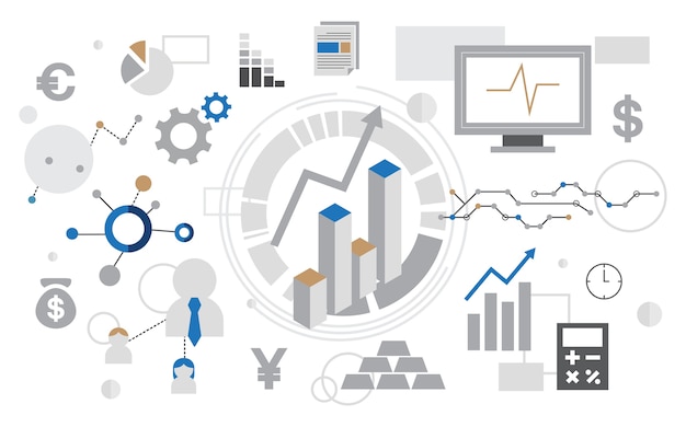 Free Vector illustration of data analysis graph