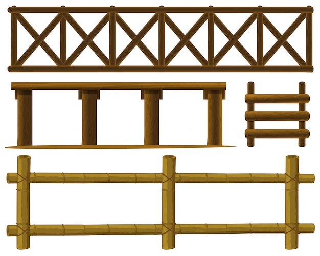 Illustration of different design of fences