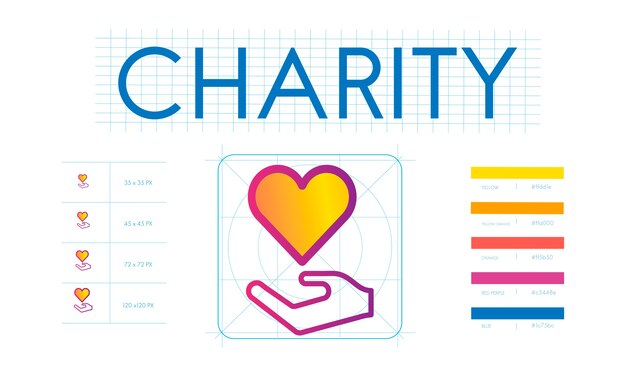 Illustration of donation support icons