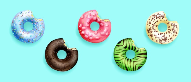 Free Vector illustration of donuts in top view