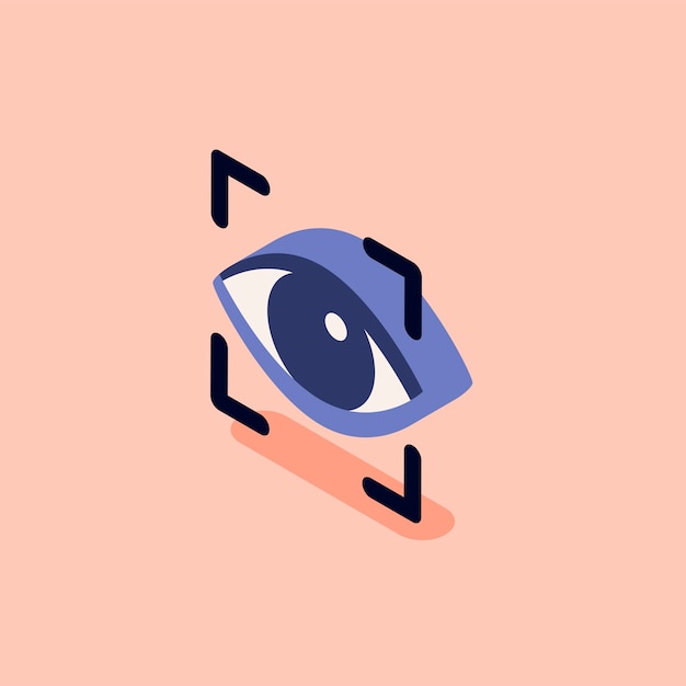 Free Vector illustration of eye recognition scanning