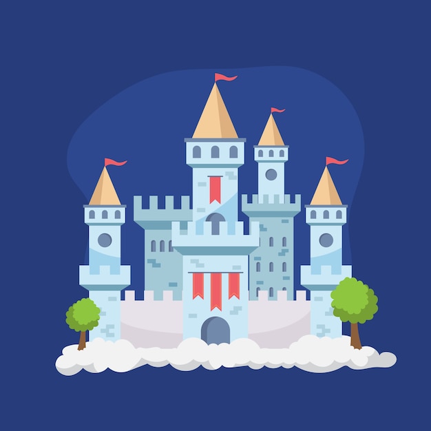 Illustration of fairy tale castle