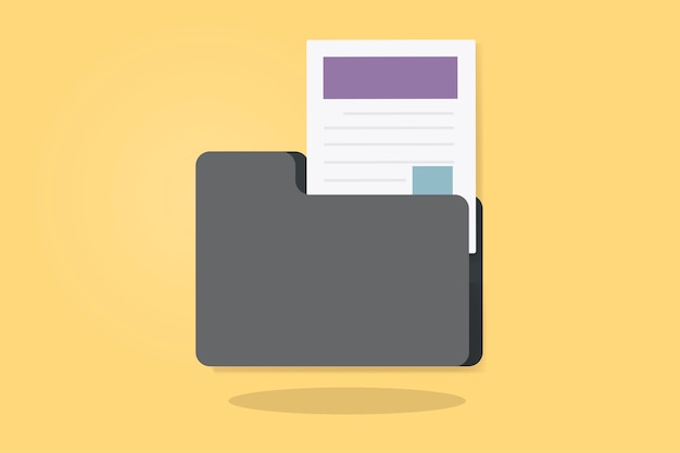 Free Vector illustration of a folder with document