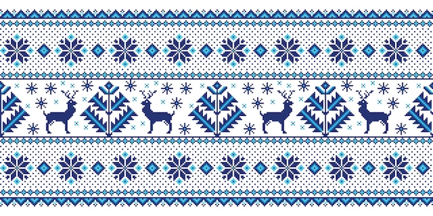 Free Vector illustration of folk seamless pattern ornament