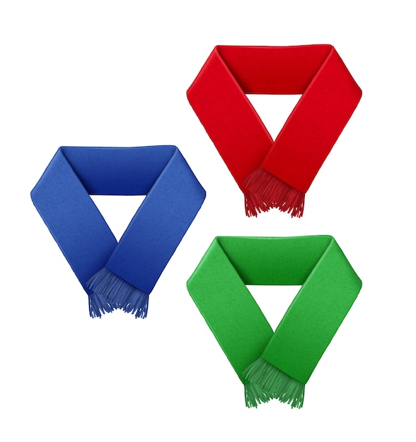 Free Vector illustration of football fans scarf in different colors