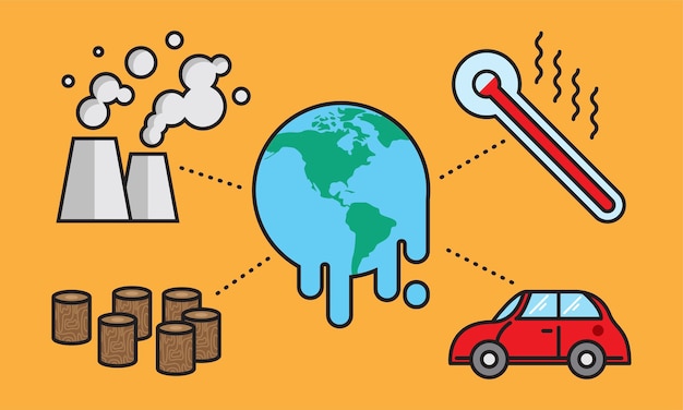 Illustration of global warming concept