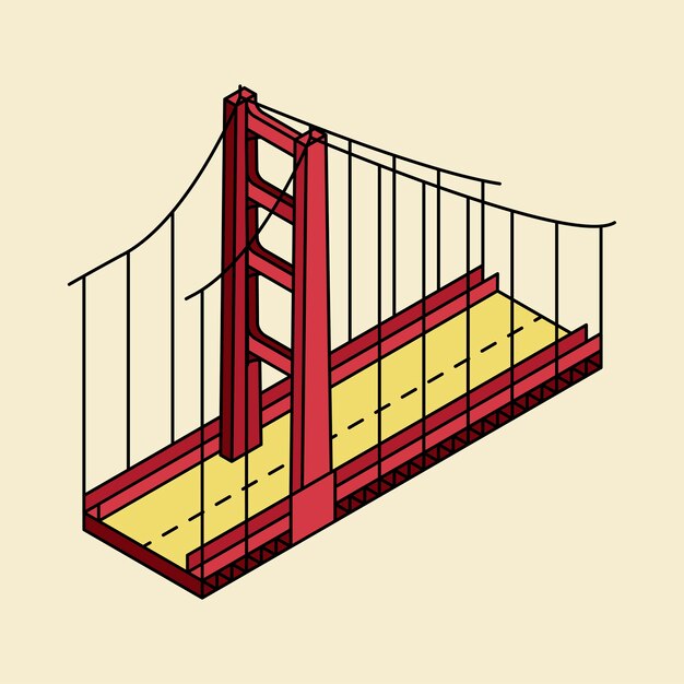 Illustration of the Golden gate bridge San Francisco in USA