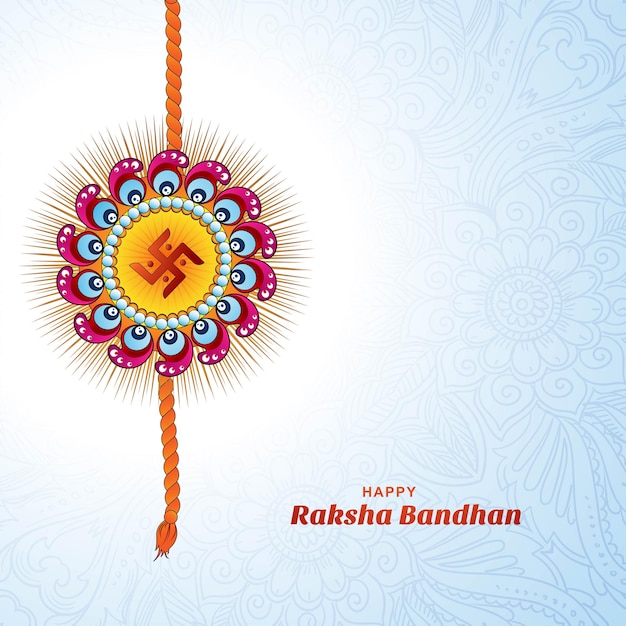 Illustration of greeting card with decorative rakhi for raksha bandhan background