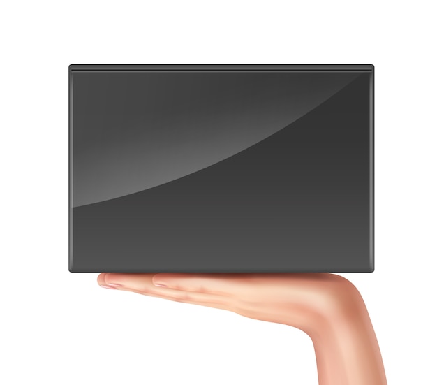 illustration of hand holding black box on palm