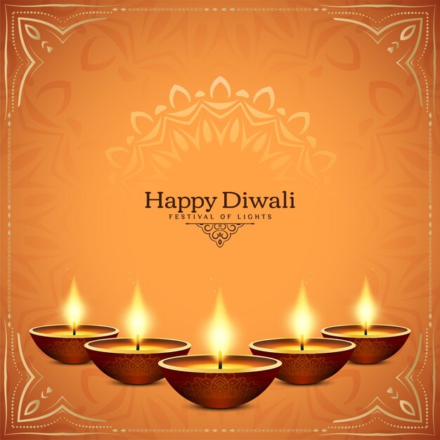 Illustration of Happy Diwali festival decorative frame background  