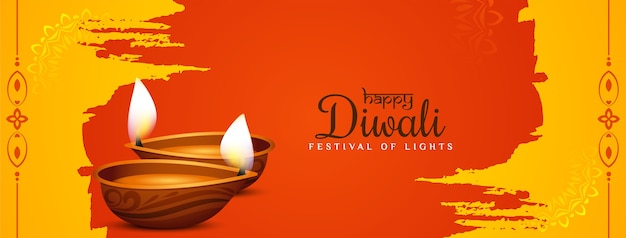 Illustration of Happy Diwali Indian festival banner 