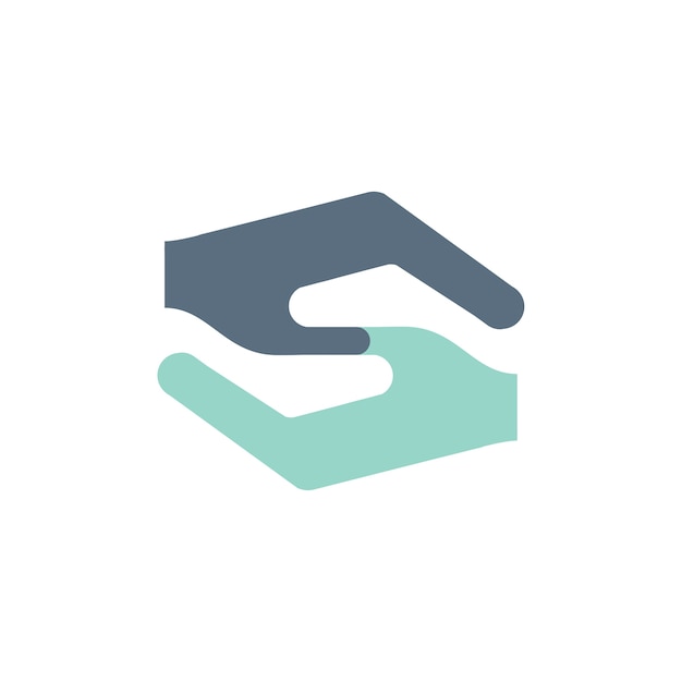 Free vector illustration of helping hands support icons