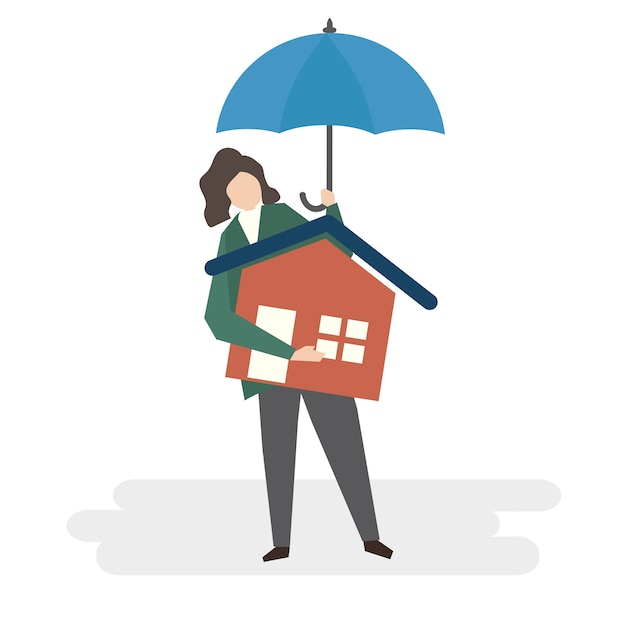 Free Vector illustration of home insurance protection