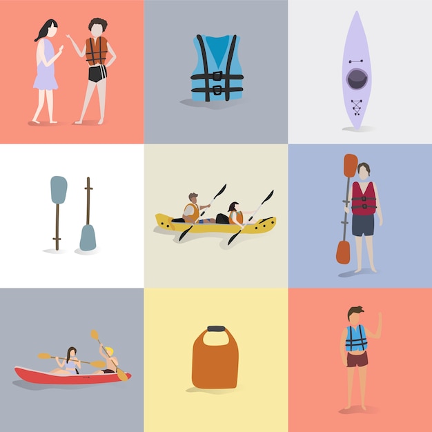 Free Vector illustration of human hobbies and activities