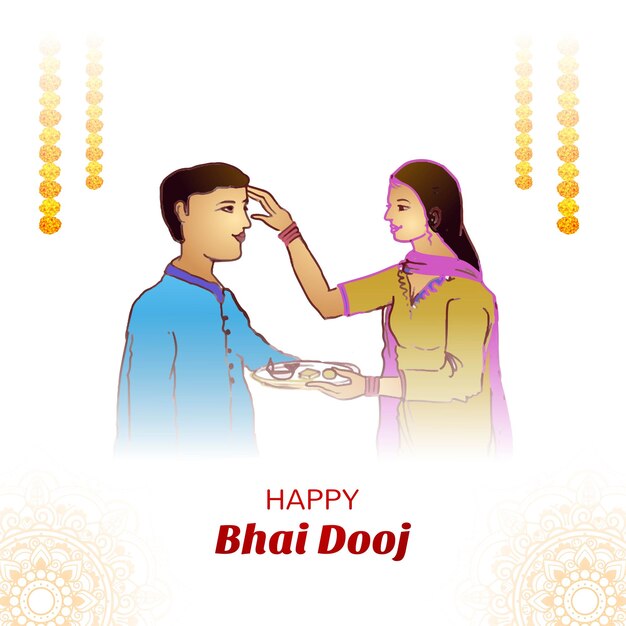 Free Vector illustration indian festival of bhai dooj celebration card background