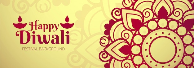 Illustration for indian festival diwali celebrations banner 