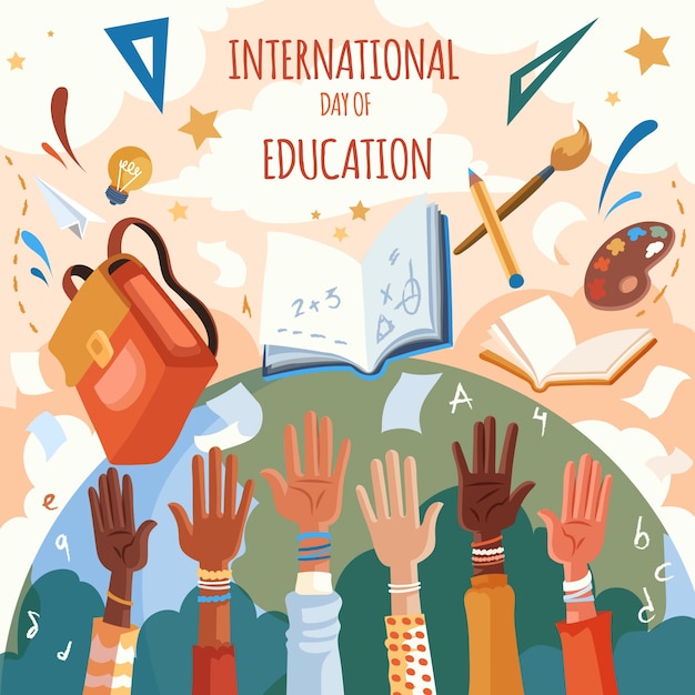 Free Vector illustration for international day of education