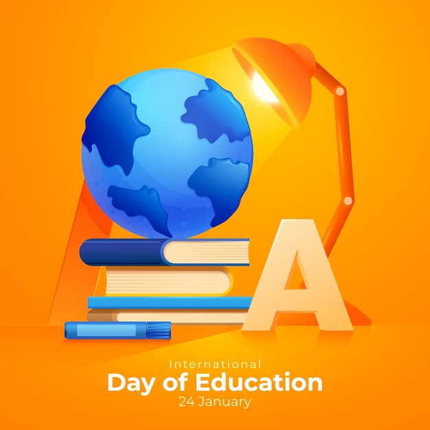 Free vector illustration for international day of education