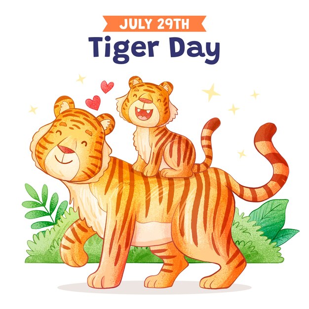 Illustration for international tiger day awareness