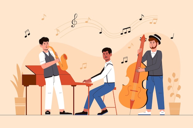 Free Vector illustration of jazz band