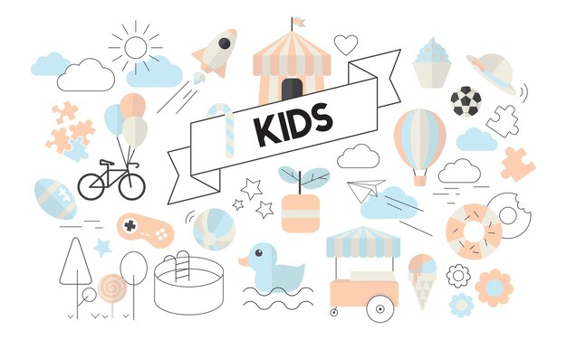 Illustration of kids concept