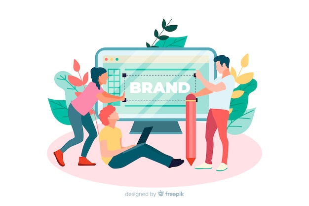 Free Vector illustration for landing page with brand concept