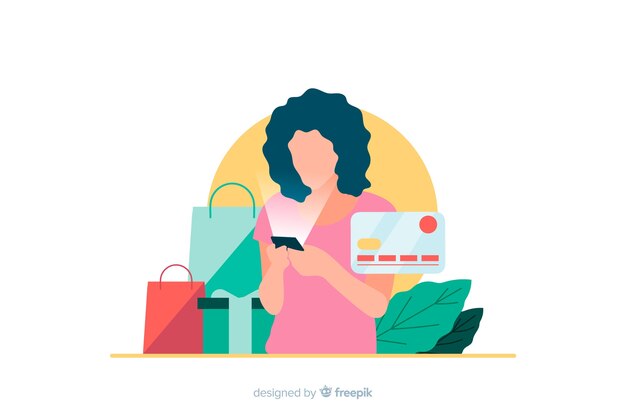 Illustration for landing page with online shopping concept