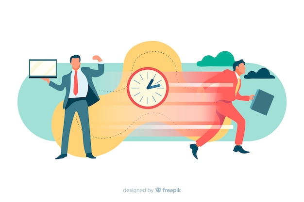 Free vector illustration for landing page with time management concept