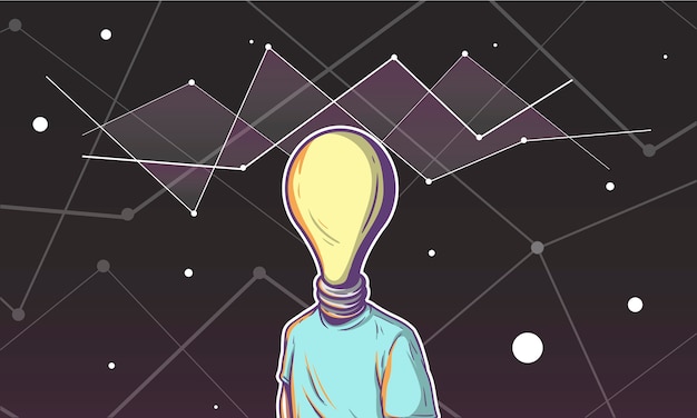 Free Vector illustration of a light bulb head