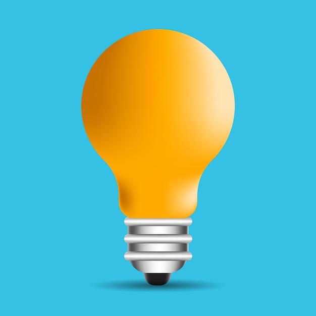  illustration Light bulb with rays shine Energy and idea symbol