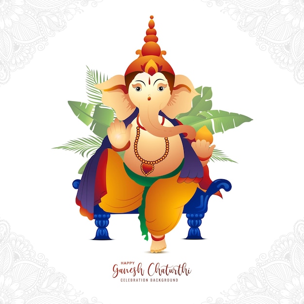 Illustration of lord ganpati background for ganesh chaturthi holiday design