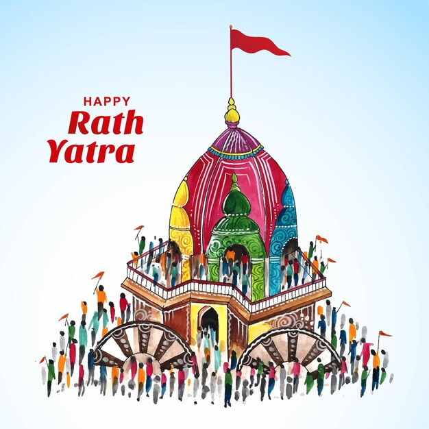 Illustration of lord jagannath rath yatra festival celebration background