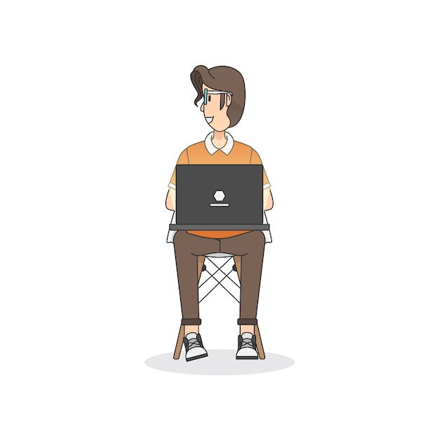 Illustration of a man sitting on a chair